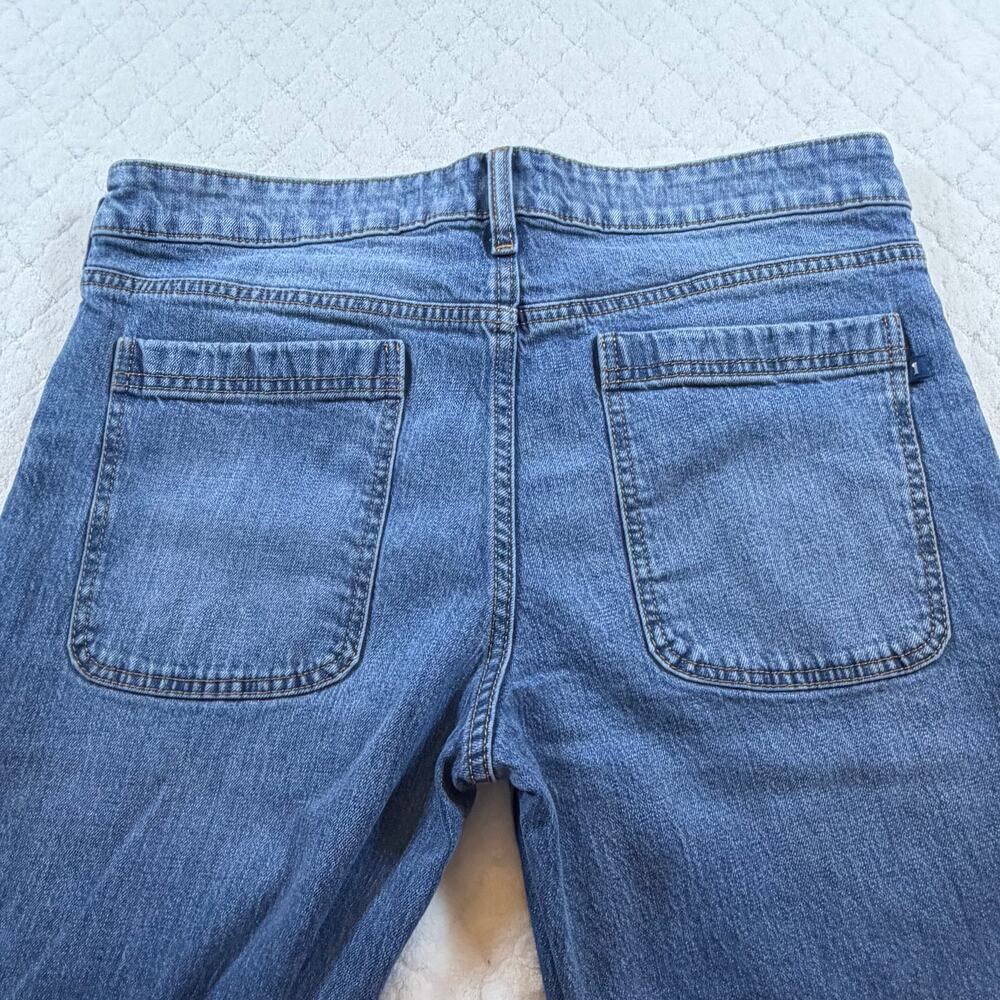 Anthropologie Pilcro Skater Low-Rise Wide-Leg Jeans snap cuffs raw hem size 30 - Picture 9 of 12